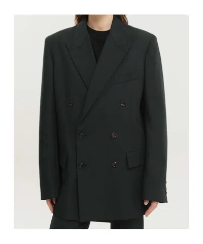 1989 Studio Double-breasted Buttoned Blazer In Green