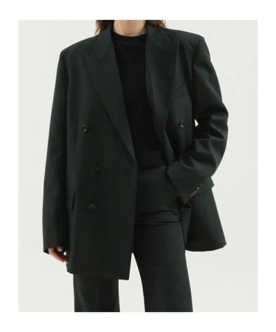 1989 Studio Double-breasted Buttoned Blazer In Green