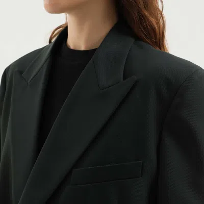 1989 Studio Double-breasted Buttoned Blazer In Green
