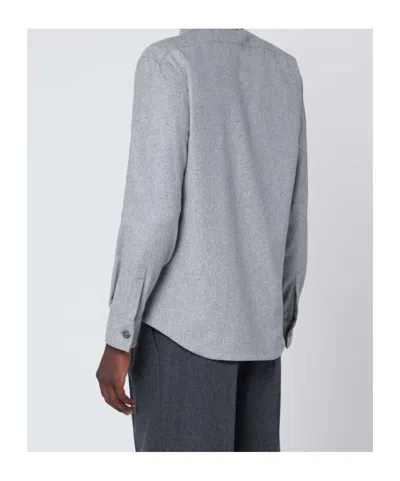 Xacus Overshirt Jacket In Wool Blend In Gray