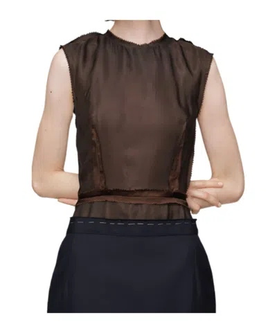 Maison Margiela Blue Chocolate Poly-wool Dress In Brown