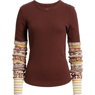 Free People All In Cuff Knit Top In Red