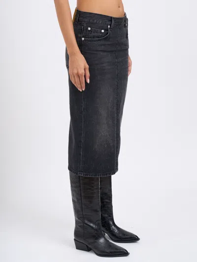 Haikure Kim Authentic Black Wash Denim Skirt In Black