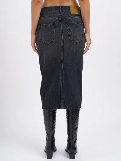 Haikure Kim Authentic Black Wash Denim Skirt In Black