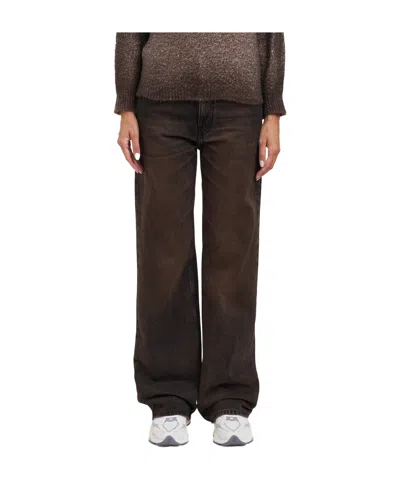 Haikure Brown Vintage Effect Korea Jeans In Animal Print