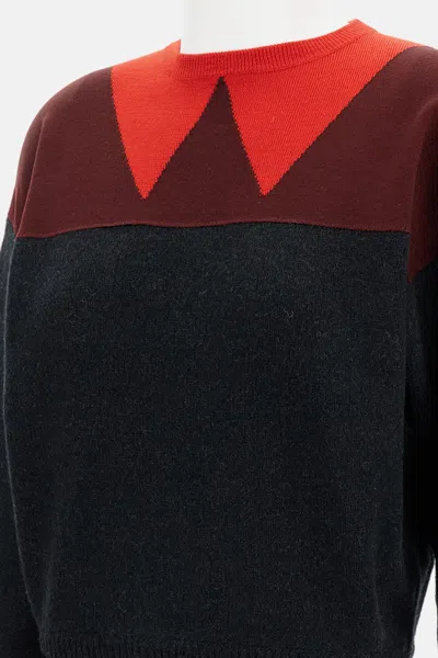 Plan C Colour-block Jumper In Black