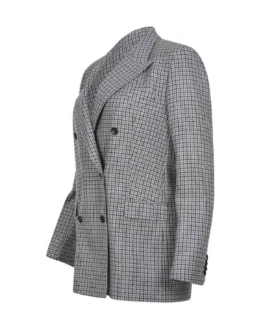 Tagliatore Long-sleeved Suit Jacket In Gray