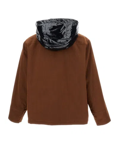 Plan C Jacket With Hood In Brown