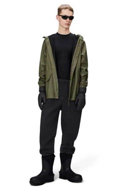 Rains Fishtail Hooded Waterproof Rain Jacket In Green