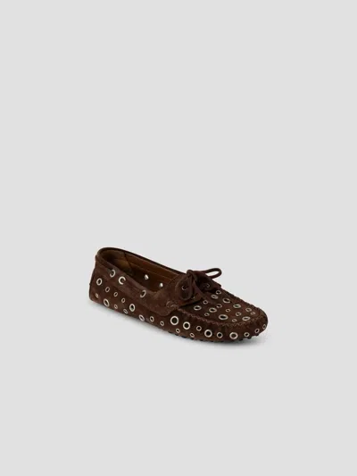 Gimaguas Eyelets Tie Loafers In Brown