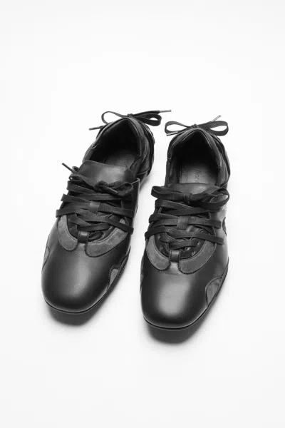 Acne Studios Men Leather Lace-up Sneakers In Black