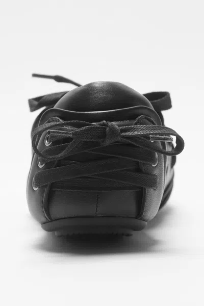 Acne Studios Men Leather Lace-up Sneakers In Black