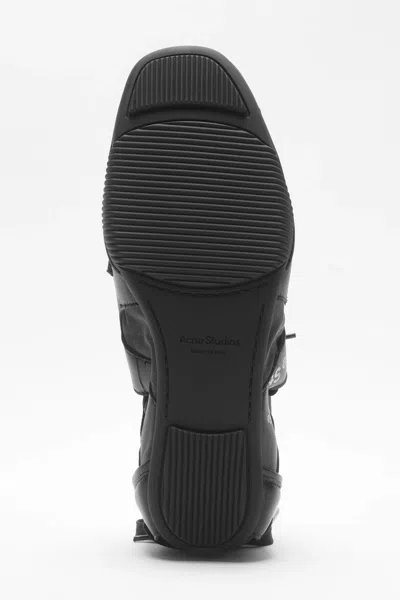 Acne Studios Men Leather Lace-up Sneakers In Black