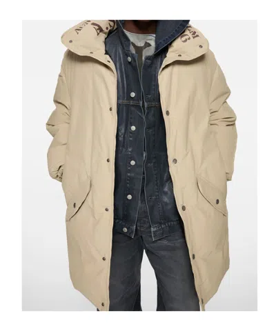 Acne Studios Button Padded Parka In Neutral