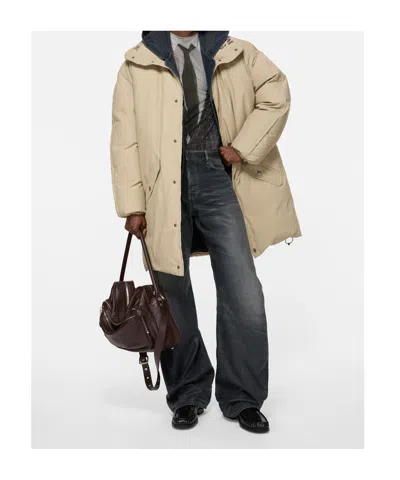 Acne Studios Button Padded Parka In Neutral