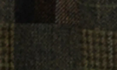 Les Deux Kody Patchwork Wool Overshirt Duffel Bag In Green