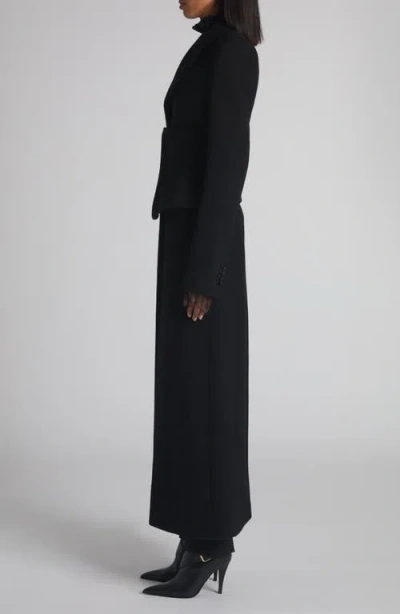Alexander Mcqueen Mcqueen Corset Detail Wool & Cashmere Longline Coat In Black