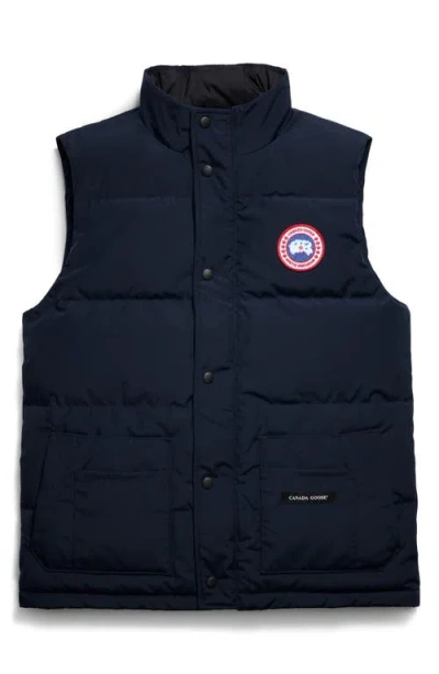 Canada Goose Charcoal Polyester Blend Freestyle Sleeveless Down Jacket In Blue