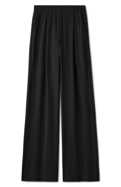 Rhone Revive Pleated Wide Leg Pants In Black