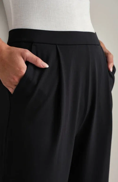 Rhone Revive Pleated Wide Leg Pants In Black