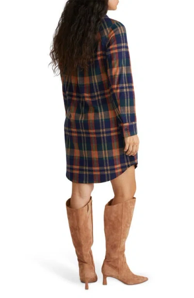 Universal Standard Long Sleeve Check Flannel Shirtdress In Blue