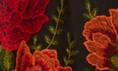 Adrianna Papell Floral Embroidered Cocktail Dress In Multi