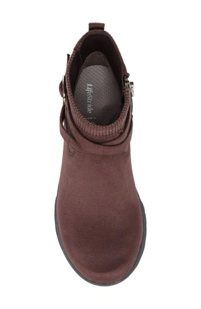 Lifestride Women's Gates Washable Zipper Short Booties In Brown