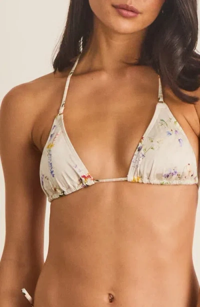 Aqua Blu Classic Aurora Triangle Bikini Top In Multi