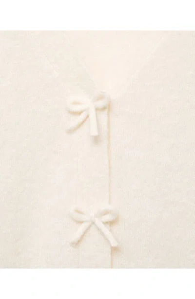 Mango Lady Bow Cardigan In Multi