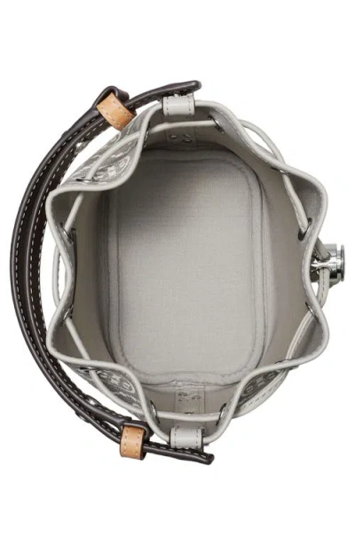 Tory Burch Mini T Monogram Jacquard Utility Bucket Bag In Gray