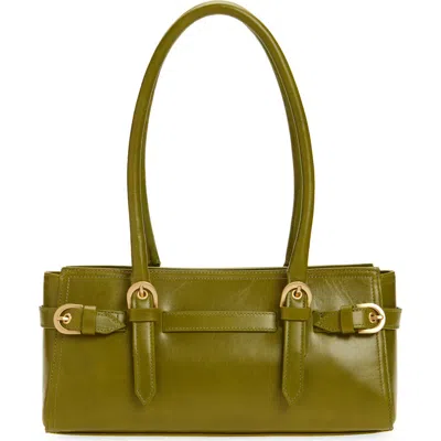 Reformation Dominique Leather Shoulder Bag In Green