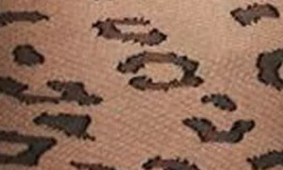 Memoi Women's Patterned Leopard Print Sheer Tights In Black