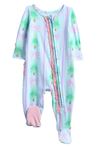 Rufflebutts Merry Bow Dreams Ruffle Footie In Multi