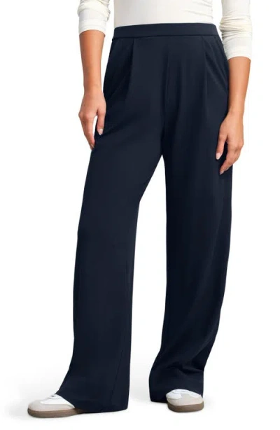 Rhone Revive Pleated Wide Leg Pants In Blue