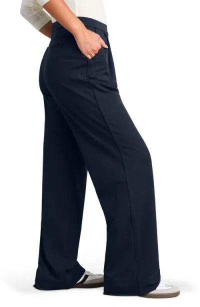 Rhone Revive Pleated Wide Leg Pants In Blue