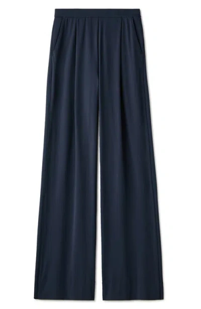 Rhone Revive Pleated Wide Leg Pants In Blue