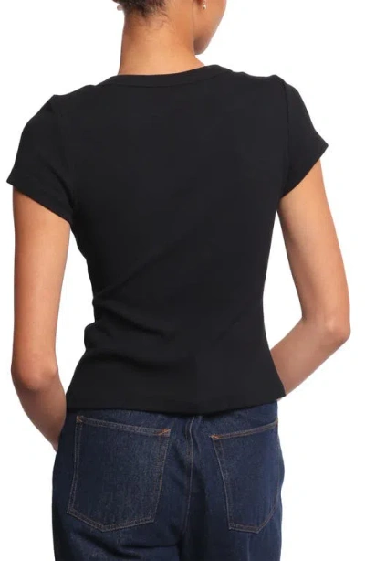 Petal And Pup Petal & Pup Tylarah Short Sleeve Rib Cardigan In Black