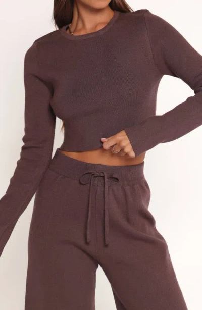 Petal And Pup Petal & Pup Ayers Long Sleeve Rib Top & Wide Leg Pants In Purple