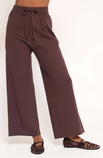 Petal And Pup Petal & Pup Ayers Long Sleeve Rib Top & Wide Leg Pants In Purple