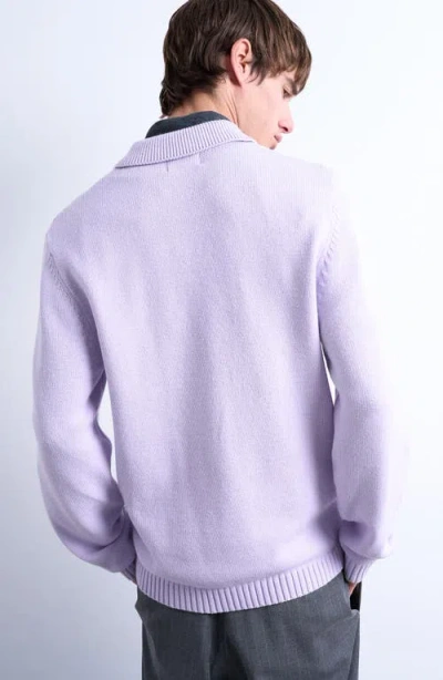 Topman Half-zip Polo Sweater In Purple