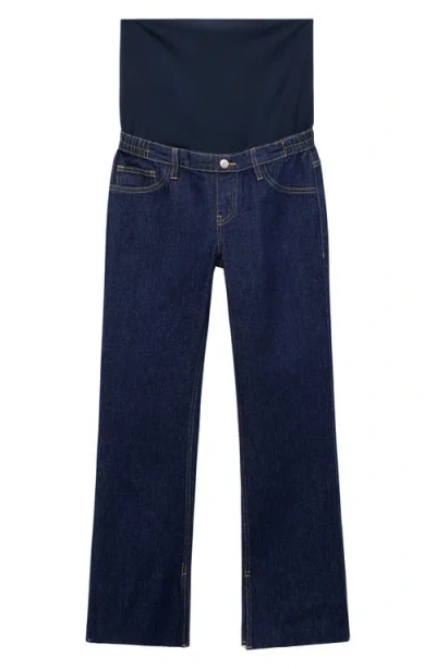Mango Women's Maternity Flared Cropped Jeans In Blue