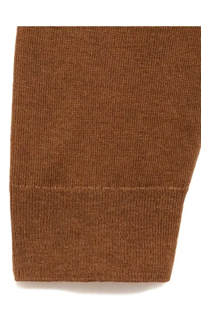 Mango Women's Scarf Fine-knit Sweater In Brown