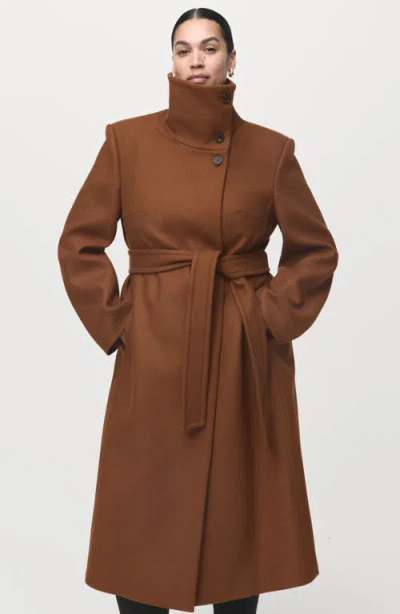 Mango Manteco Virgin Wool Blend Coat In Brown