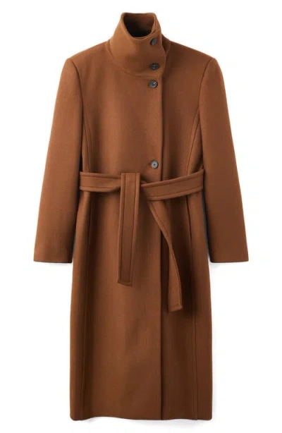 Mango Manteco Virgin Wool Blend Coat In Brown