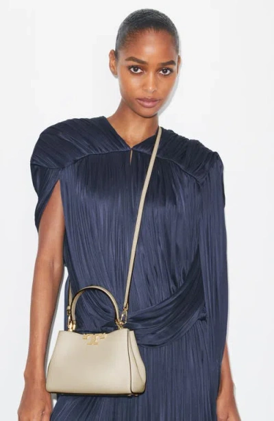 Tory Burch Eleanor Soft Leather Mini Satchel In Gray