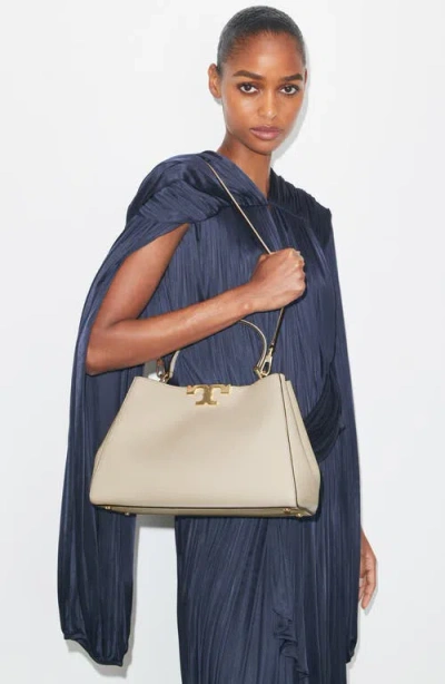 Tory Burch Eleanor Soft Leather Satchel In Gray