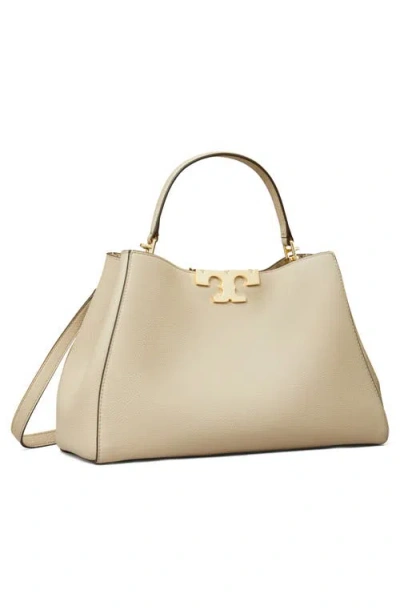 Tory Burch Eleanor Soft Leather Satchel In Gray