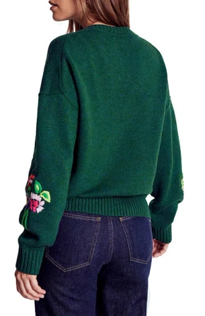Boden Novelty Embroidered Sweater In Green
