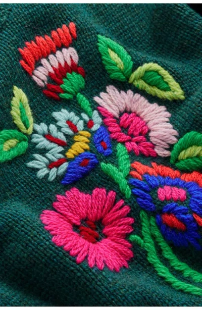 Boden Novelty Embroidered Sweater In Green