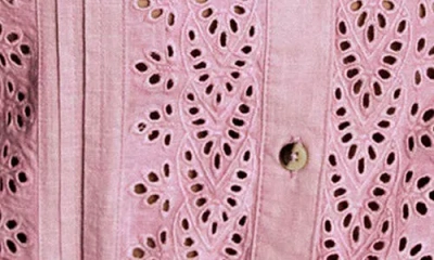 Boden Pintuck Cotton Broderie Anglaise Button-up Shirt In Pink